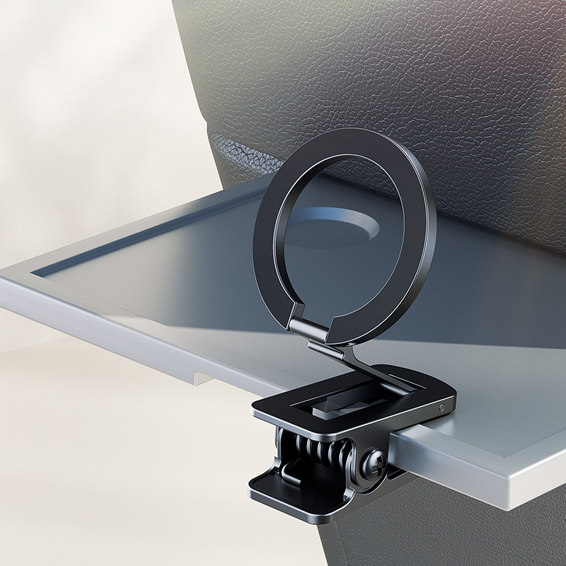 New Clamp and Paste Use, All Aluminum Foldable Desk Magnetic Cell Phone Stand Holder for Car Metal Mobile Phone Stand Cute