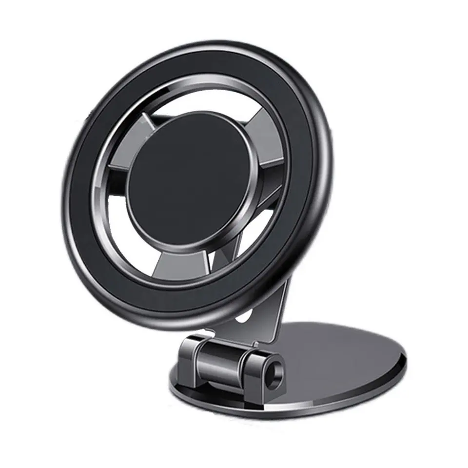 Foldable Magnetic Car Dashboard Bracket Strong Magnet Handsfree Mount Multifunction Zinc Alloy Mobile Phone Holder