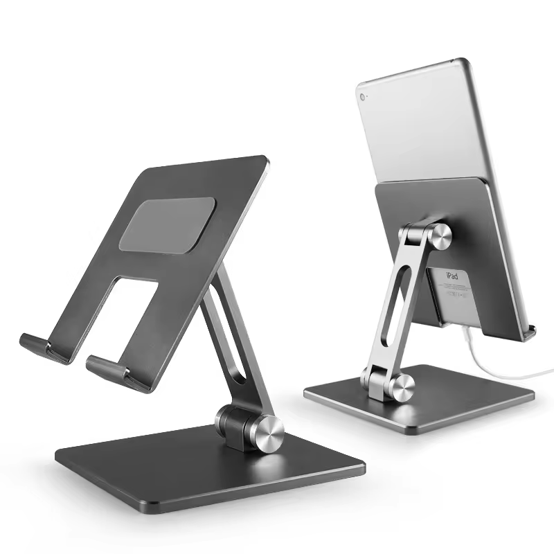 Non-slip Lazy Metal Desk Mobile Phone Holder Stand Foldable Adjustable Aluminum Tablet Stand for iPhone iPad Xiaomi Huawei