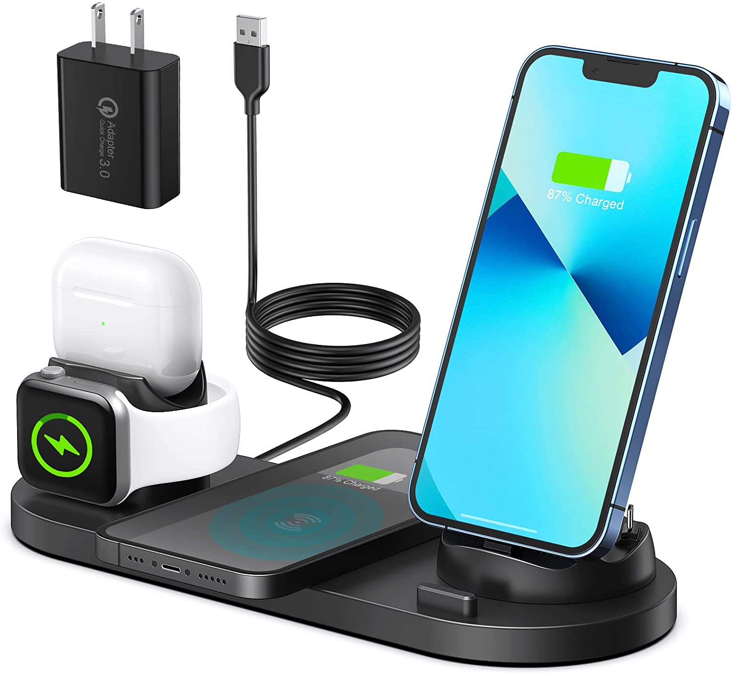 Hotsale smart qc 3.0 all in one for apple products multi functional charging station