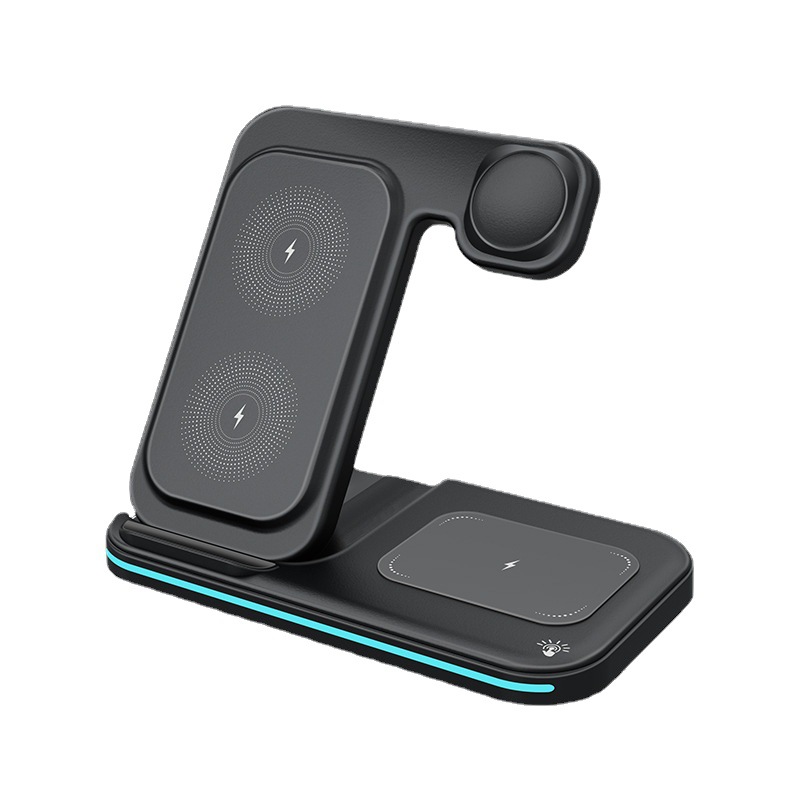 15W Fast Wireless Charger Stand for iPhone 14/13 Apple Watch 3 in 1 Foldable Charging Dock Station for Airpods Pro iWatch