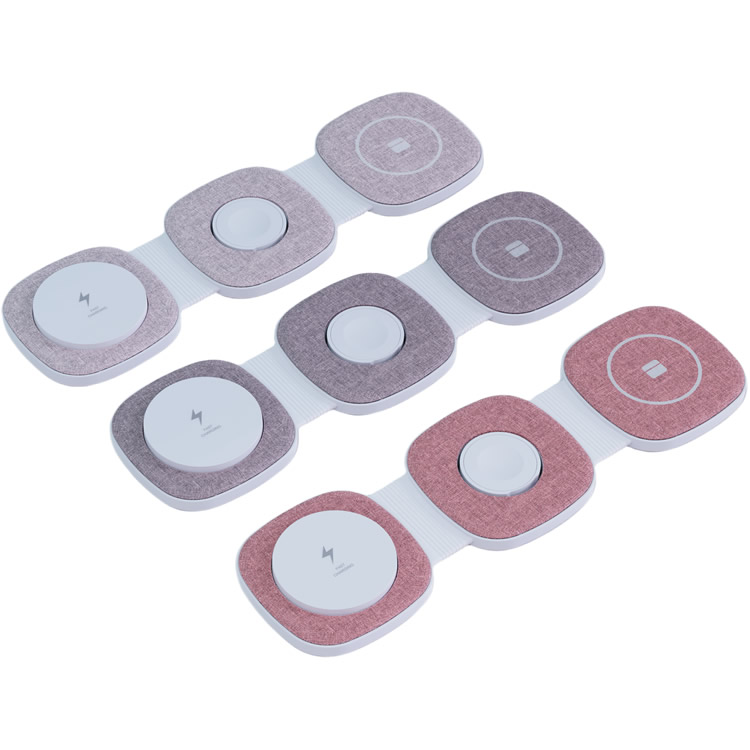 3 in 1 Fabric Wireless Charger Station Magnetic Charging Dock 4 in one 15W Fast Phone Charge Stand For iPhone 14 13 12