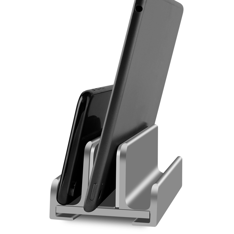 Desktop Aluminum Vertical Notebook Computer Tablet Book Storage Space Saving Width Adjustable Aluminum Laptop Stand